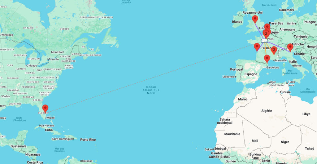 Carte Map - Prometel. Nord Composites - liaison